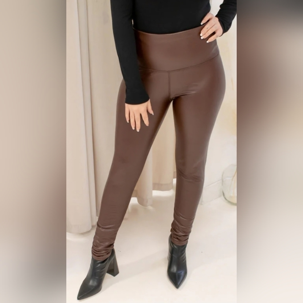 Joe Fresh Brown Skinny Faux Leather Pants